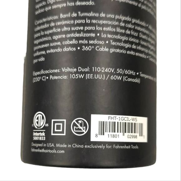 Fahrenheit White Snake Ceramic Clipless Curling Wand Hair Curler S1ca, £" - Picture 6 of 6